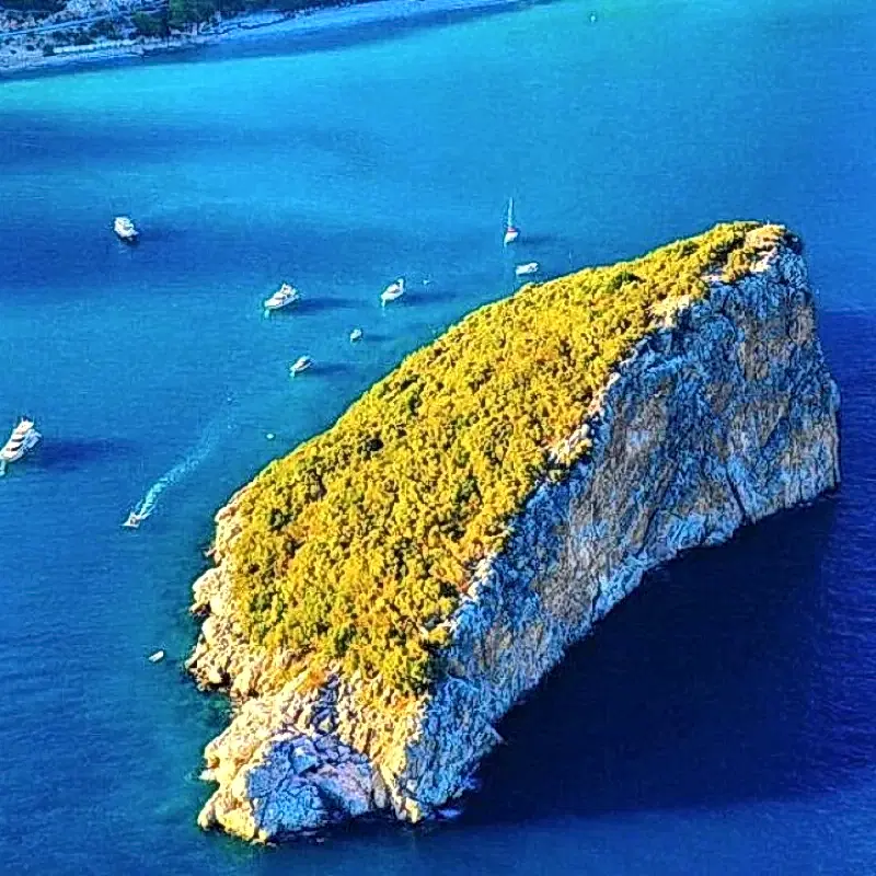 Waterfall and Island